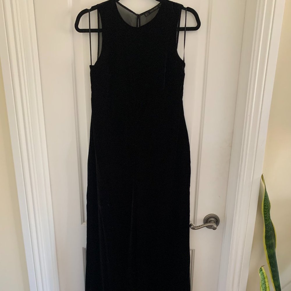 zara black velvet jumpsuit